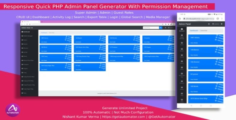 [MacOS] Responsive PHP Admin Panel Generator With Permission Management ...