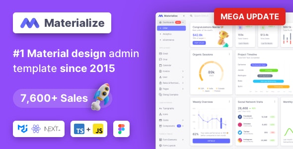 Materialize - MUI React Next.Js Admin Template 8.1 - Nulled