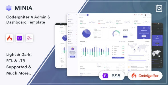 Minia - CodeIgniter 4 Admin Dashboard Template - Nulled