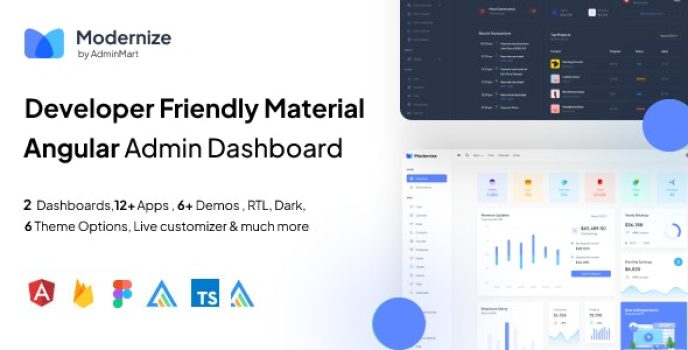 Modernize Angular 19 Admin Dashboard - Nulled