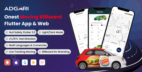 Branding Advertising- Moving Billboard Flutter And Web Application