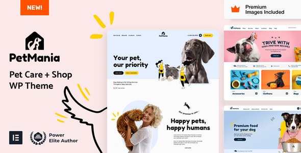 PetMania - Pet Shop Care Elementor Pro WordPress Theme