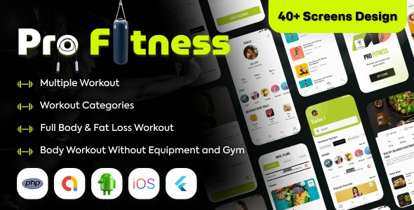 Prefit - Fitness  Home Workout | Gym Workout Plan Tracker | Flutter App | Admin Panel