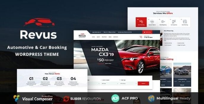 Revus – Automotive  Car Rental WordPress Theme
