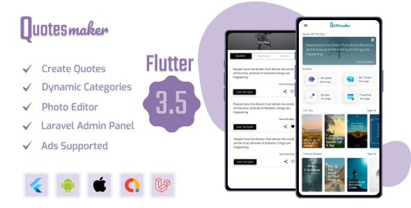 Quotes Maker Flutter App + Laravel Admin Panel - Nulled