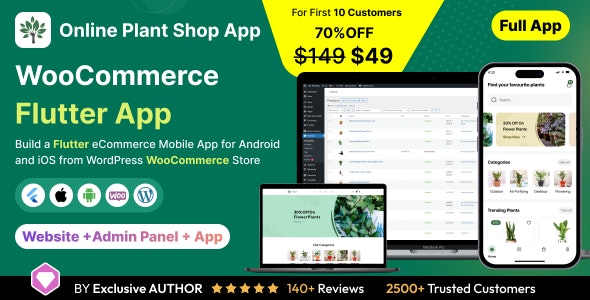 Seed2Plants App - Online Plant Store Flutter 3.x (Android, iOS) WooCommerce Full App | Shopping App