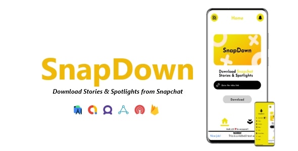 SnapDown - Snapchat Stories  Spotlights Downloader | ADMOB, FAN, APPLOVIN, FIREBASE, ONESIGNAL