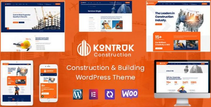 KonTruk – Construction  Building Elementor WordPress Theme