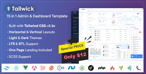 Tailwick - Tailwind CSS Admin Dashboard Template - Nulled