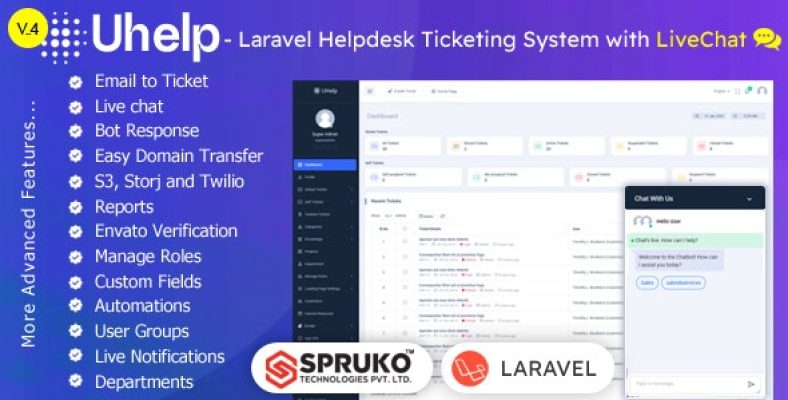 Uhelp - Helpdesk Support Ticketing System with Livechat - Nulled