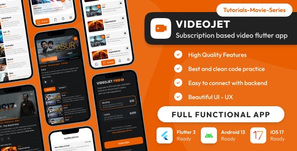 Videojet : Online Video Streaming | OTT | Movie | Series | TV Show | Tutorial Subscription based app