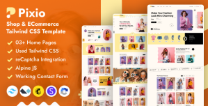 Pixio – Fashion Shop eCommerce Tailwind CSS Template