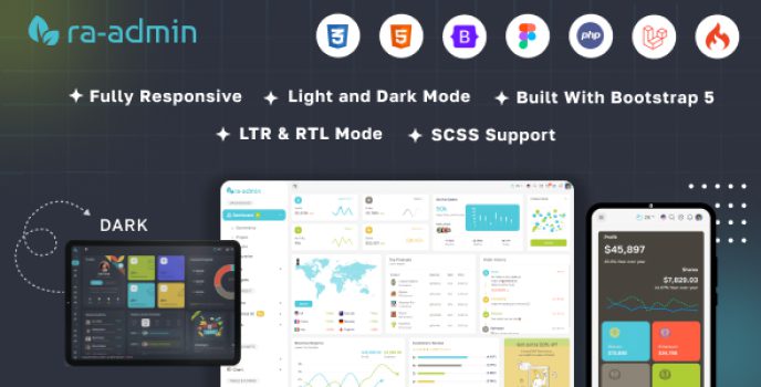 Ra-admin Boostrap, PHP, Laravel, codeigniter Figma Admin Dashboard ...