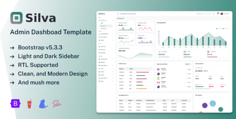 Silva - Bootstrap Admin Dashboard UI Kit - Nulled