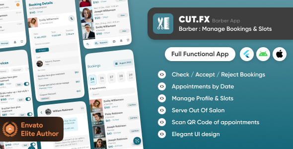 CutFX : Barber App - Manage Salon Bookings Slots