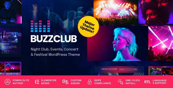 Buzz Club - Night Club, DJ Music Festival Event WordPress Theme