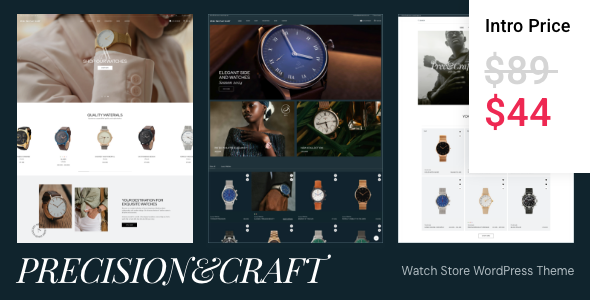 PrecisionCraft - Watch Store WooCommerce WordPress Theme
