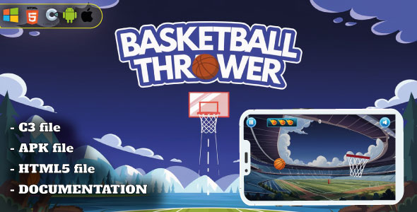Basketball Thrower - Sports Arcade Game - HTML5, Construct 3 - Nulled