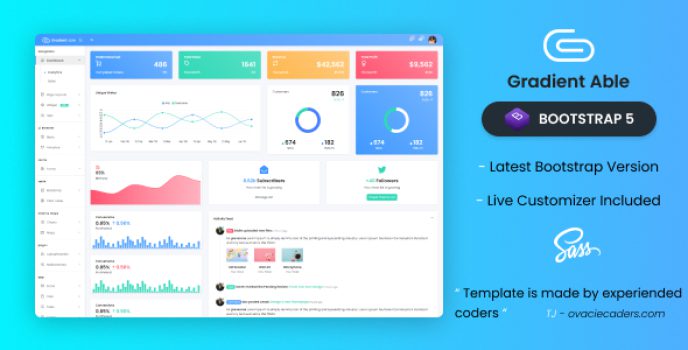 Gradient Able Bootstrap 5 Admin Template - Nulled