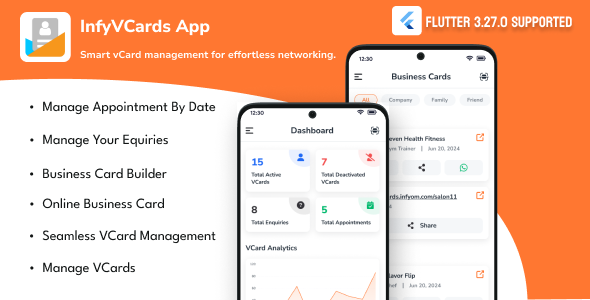 Mobile App Add On for vCard Saas | SaaS Mobile App