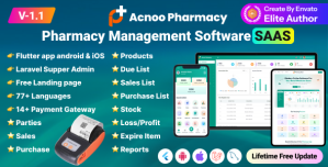 Acnoo Pharmacy – SaaS Pharmacy Management Software  Flutter App with Admin Panel
