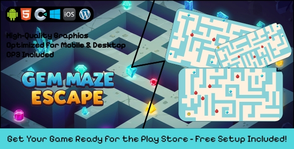 Gem Maze Escape - Construct 3 Game (HTML5, AdMob, C3P) - Nulled
