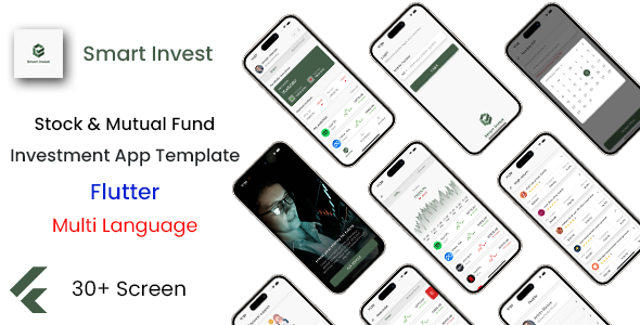 Stock  Mutual Fund Investment App Template in Flutter | Smart Invest | Multi Language