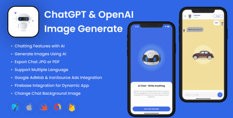 AI Chat Image Generator – ChatGPT iOS App - OpenAI API Ads Monetization ...