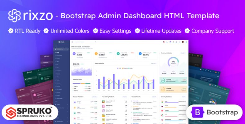 Rixzo - Bootstrap Admin HTML Dashboard Template - Nulled