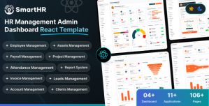 SmartHR – React 19+ Html HRMS, Payroll, CRM and HR Project Management Admin Dashboard Template