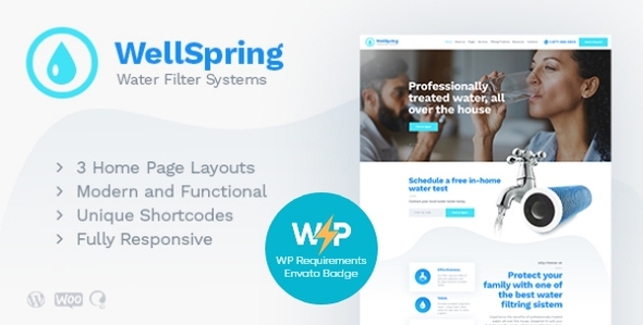 WellSpring | Aqua Filters Drinking Water Delivery WordPress Theme