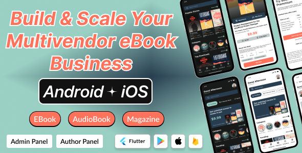 DTEBook – Multivendor eBook Selling Flutter App with Admin  Author Panels for Android  iOS