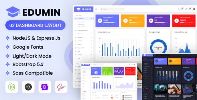 EduMin - NodeJs Education Admin Dashboard Bootstrap Template - Nulled