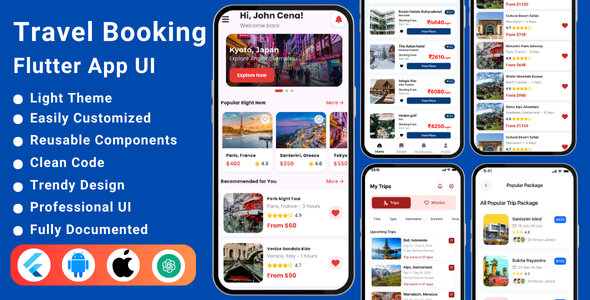 AI-Powered Travel Booking Flutter App Template | Tour Booking | Travel ...