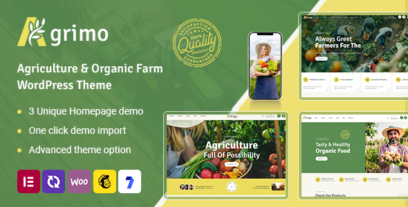 Agrimo - Agriculture Organic Farm WordPress Theme