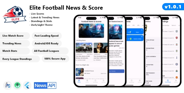Elite - Football News  Live Score - Flutter Android/iOS Full App