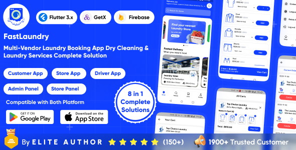 FastLaundry: Multi-Vendor Laundry Booking App - Dry Cleaning  Laundry Services Complete Solution