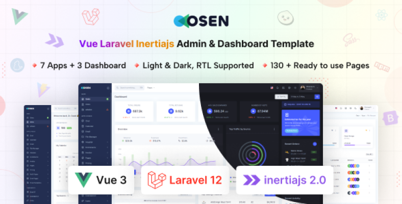 Osen - Vue Js + Laravel Inertia Js Admin Dashboard Template - Nulled