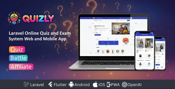 Quizly - Laravel online Quiz and Exam System Web and Mobile App