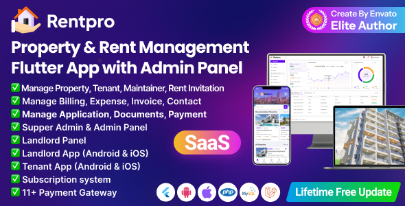 RentPro Best Property  Rent Management Software with Laravel Admin + Flutter Mobile App