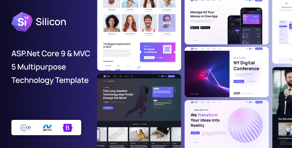 Silicon - ASP.Net Core 9  MVC 5 Business  Technology Template