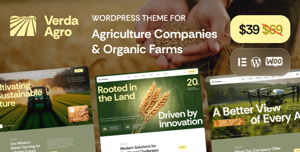 VerdaAgro - Agriculture Companies Organic Farms WordPress Theme
