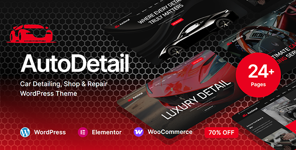 AutoDetail - Car Detailing, Shop  Repair WordPress Theme
