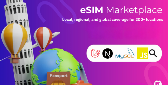 eSIM – Start Your eSIM Business Website | Sell eSIMs Worldwide | Website with Laravel Admin