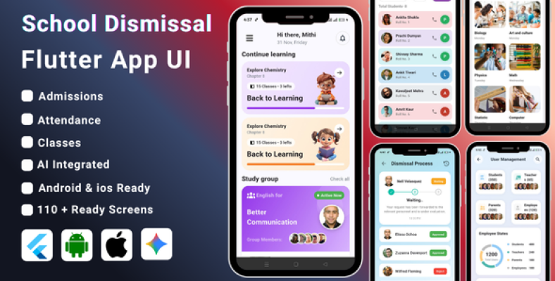 AI-Powered School Dismissal Flutter App Template | School Management ...