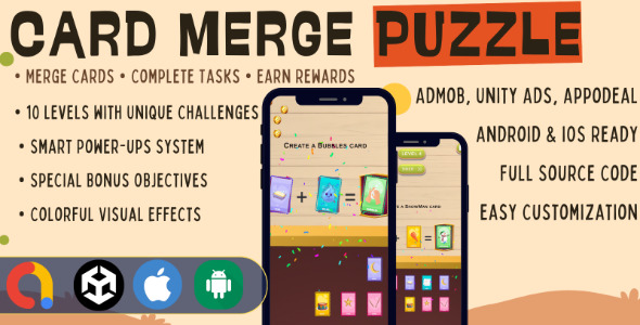 Card Merge Puzzle: Match Combine Game with Ads Power-ups