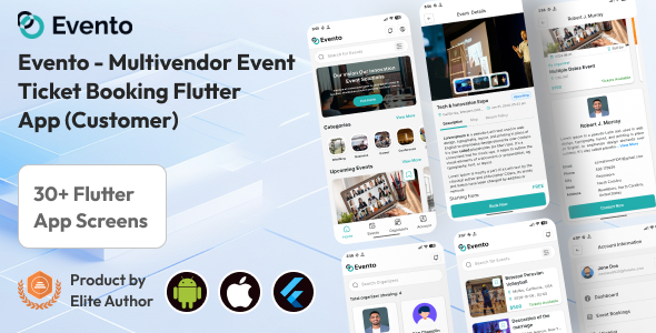 Evento Customer Mobile App - Multivendor Event Ticket Booking Flutter App