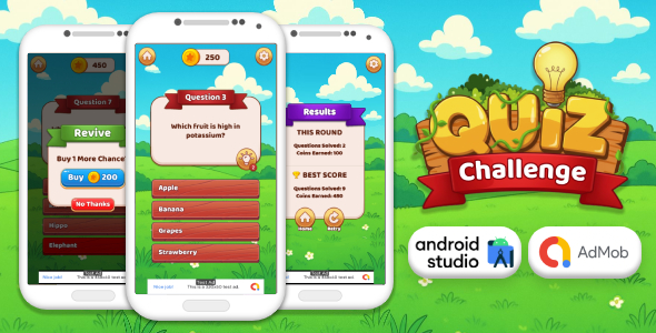 Quiz Challenge - Quiz Game Android Studio Project with AdMob Ads + Ready to Publish