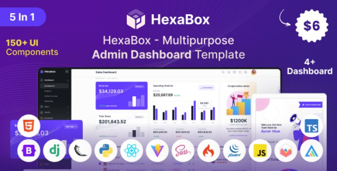 HexaBox - Multipurpose Admin Dashboard Template - Nulled