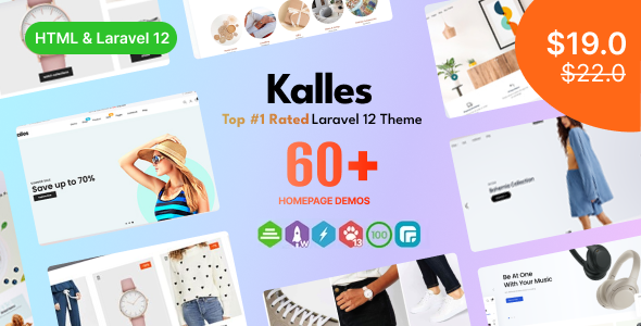 Kalles - HTML Laravel 12 eCommerce Templates - Nulled